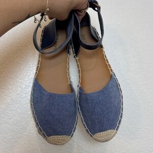 Old Navy Blue Espadrille Ankle-Strap Flats